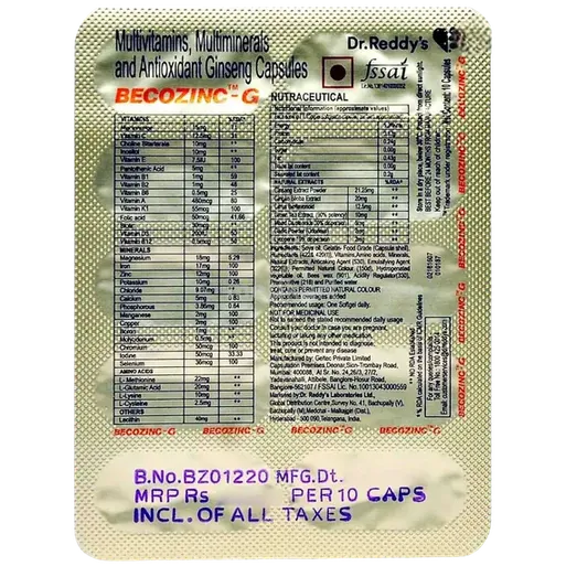 becozinc g tablet 10's